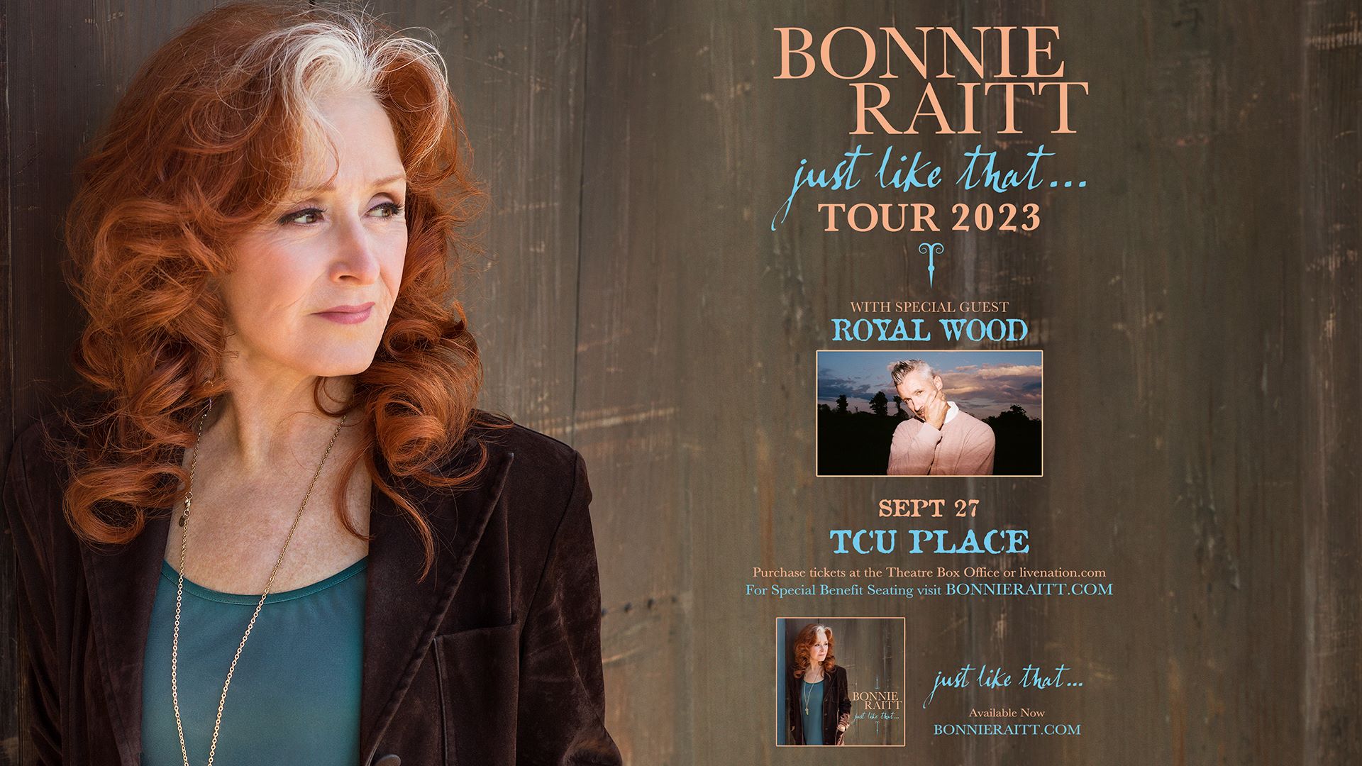 Bonnie Raitt - Just Like That... Tour 2023 - September 27th at TCU Place