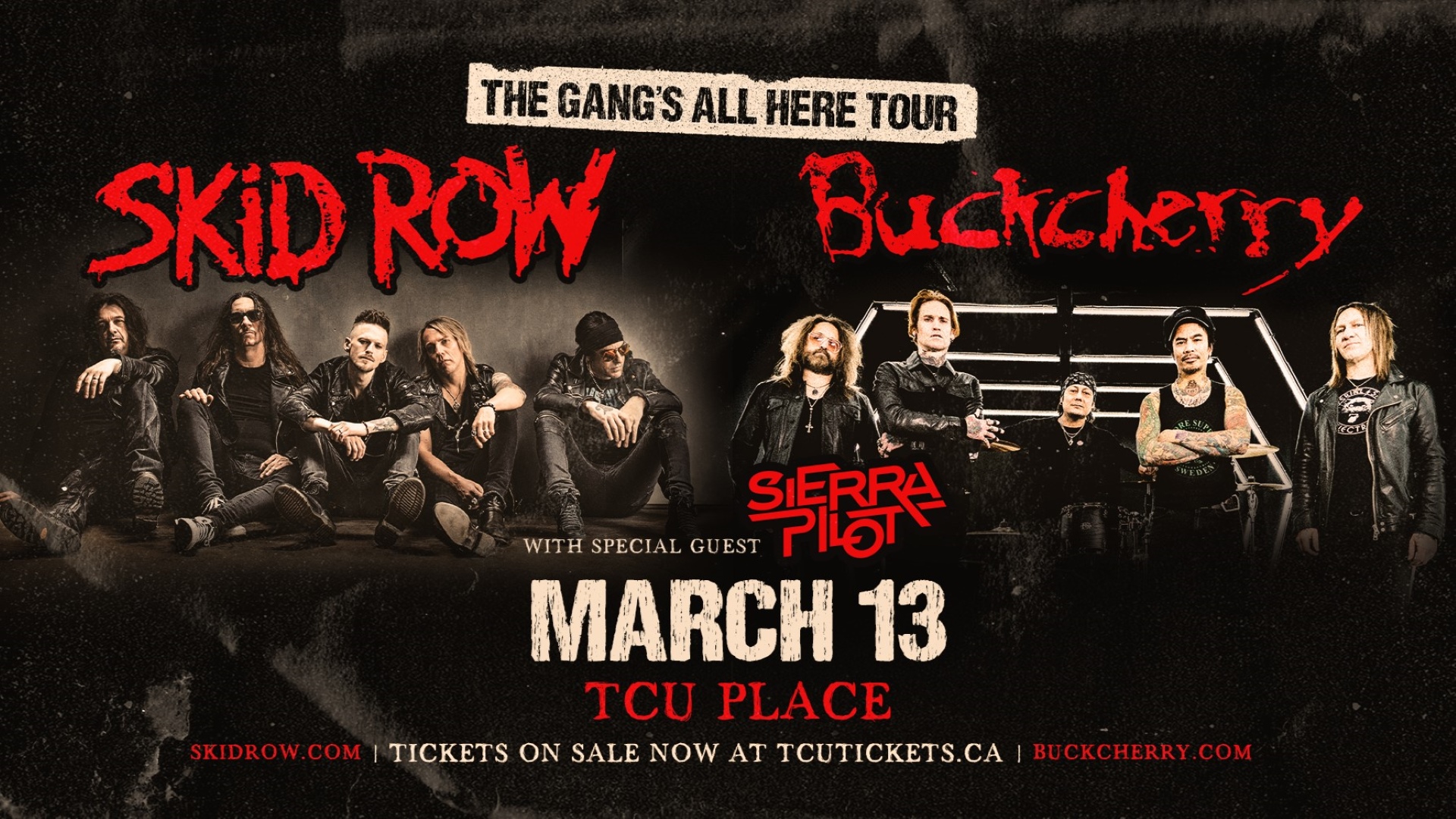 Skid Row and Buckcherry - October 17th at TCU Place