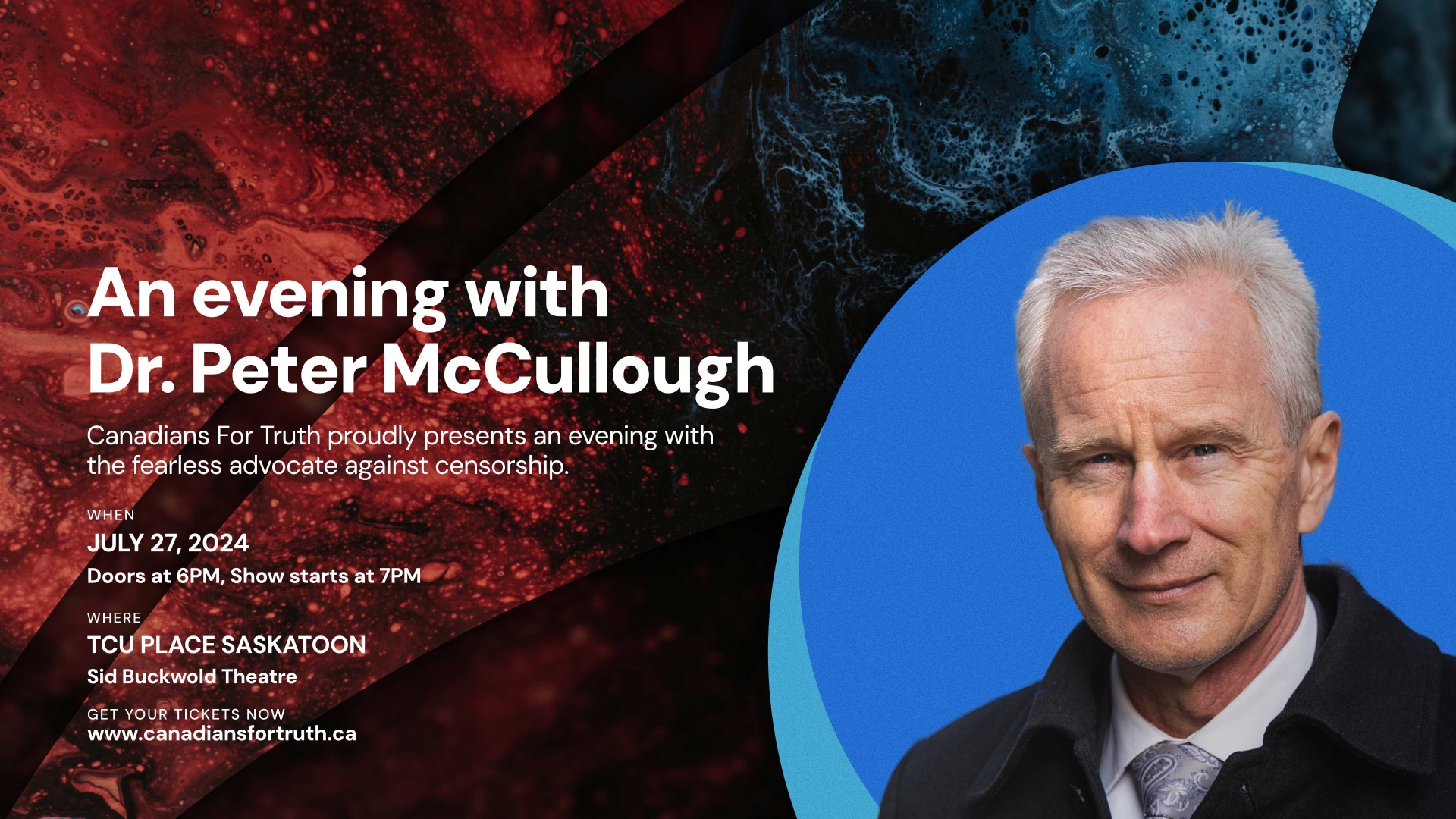 An Evening With Dr. Peter McCullough - July 27th at TCU Place